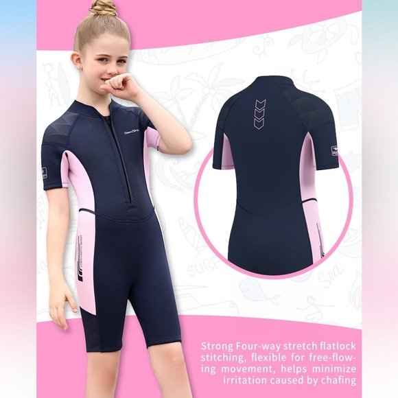 NWOT Seaskin Wet Suit for Girls Size 8 - Picture 4 of 13